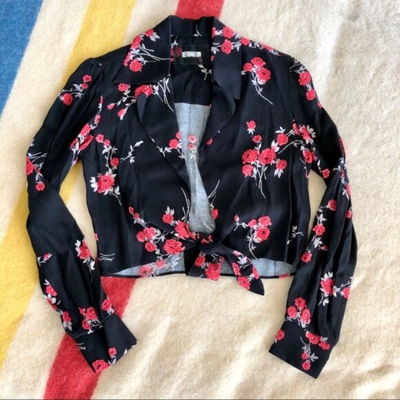 Reformation Dottie Top, Rose Pattern, XS - Picture 2 of 10